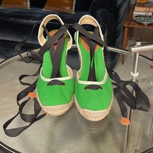 NWOT J.Crew Espadrille ankle strap wedge shoes *see last pic